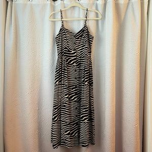 Zebra Button Down Midi Dress
